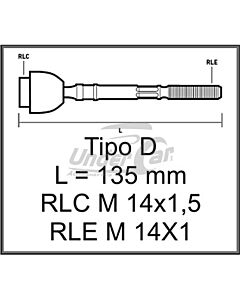 Precap O Axiales FIAT 128 81 EUROPA /83 AXIAL L=130MM M14X1,5