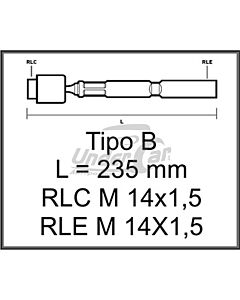 Precap O Axiales DODGE 1500 75/. AXIAL DERECHO L= 236,5 MM