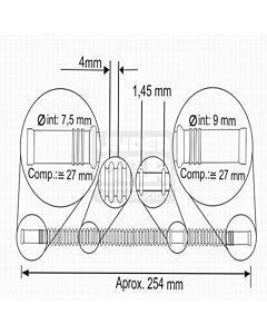 MANGUERA CORRUGADA  Manguera corrugada 254mm bocas 7,5mm y 9mm