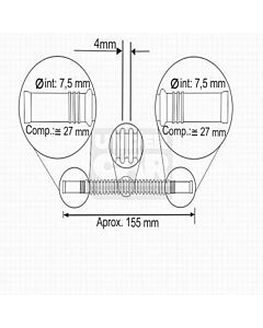 MANGUERA CORRUGADA  Manguera corrugada 150mm bocas 7,5mm