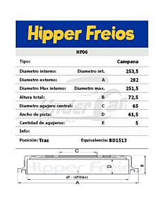 Campana De Freno VOLKSWAGEN VW KOMBI 82/- CV7140