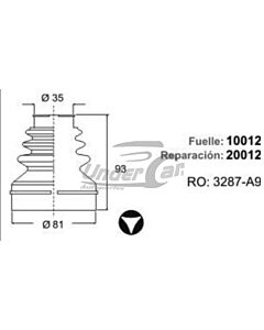 Fuelle De Transmision PEUGEOT 207-206/C4/C5 CAJA DER-IZQ