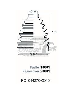 Fuelle De Transmision TOYOTA HILUX (02) RUEDA DER-IZQ