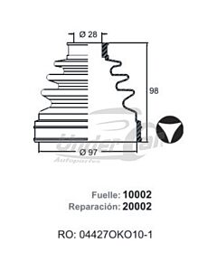 Fuelle De Transmision TOYOTA HILUX (02.) CAJA DER-IZQ