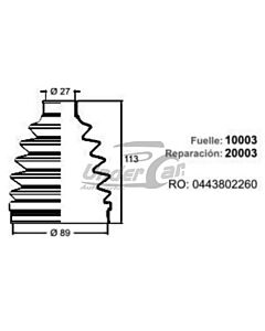 Fuelle De Transmision TOYOTA COROLLA (02.) RUEDA DER-IZQ