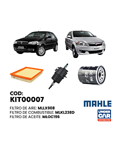KIT DE FILTROS FIAT PALIO SIENA FIRE 1.3 1.4 ( KL238D - LX908 - OC196 ) Sin filtro de habitaculo