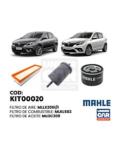 KIT DE FILTROS RENUALT LOGAN SANDERO FILTRO PANEL (KL583 - LX2061/1 - OC309 ) Sin filtro de habitaculo