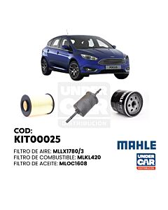 KIT DE FILTROS FORD FOCUS MOTOR ZETEC ROCAM ( KL420 - LX1780/3 - OC1608 ) Sin filtro de habitaculo