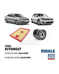 KIT DE FILTROS VOLKSWAGEN VW GOLF VENTO TIGUAN 1.4 TSI ( LX4358 - OC1608 ) Sin filtro de habitaculo