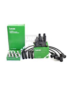 KIT BOBINA CABLES BUJIAS (LEIG001/LEIHTF02SC/LSP6R05) FORD ECOSPORT / KA / FIESTA / FOCUS / MONDEO - MOTOR ZETEC / ROCAM (BOBINA FICHA GRANDE)