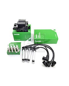 KIT BOBINA CABLES BUJIAS (LEIG012/LEIHTG73SC/LSP6PR01) CHEVROLET CORSA - MOTOR 1.6 8V (BOBINA ALETEADA)