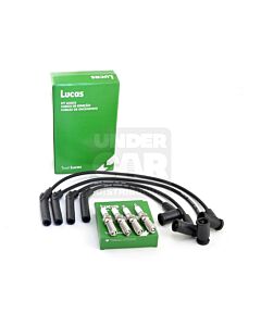 KIT CABLES Y BUJIAS (LEIHTF02SC/LSP6R05) FORD FIESTA  / KA / ECOSPORT  - MOTOR ZETEC / ROCAM 1.6 8V (HASTA 2009) (PARA BOBINA FICHA GRANDE Y CHICA CON