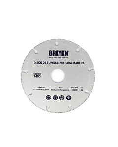 Disco de Tungsteno para Madera BREMEN® 4-1/2' (115mm)